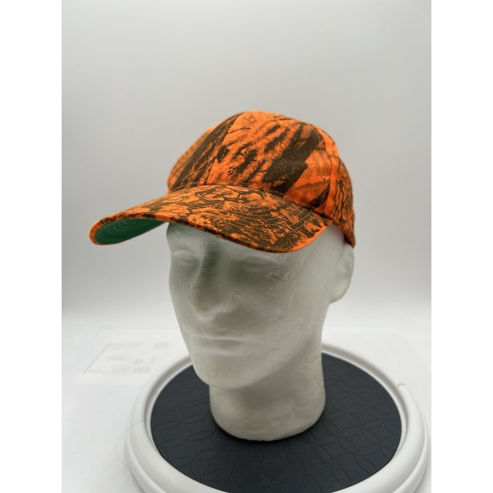 Vintage Realtree Hardwoods Blaze Orange Camo Snapback Hunting Hat Cap OG